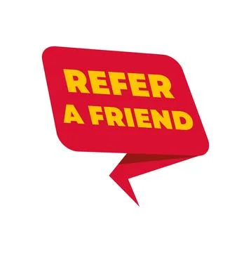 Refer a friend marketing program speech bubble Stock Illustration