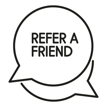 Refer a friend program speech bubble icon Illustrazione stock