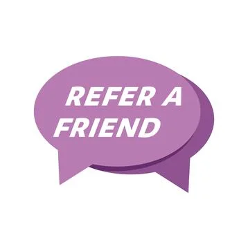 Refer a friend program speech bubble marketing icon Illustrazione stock