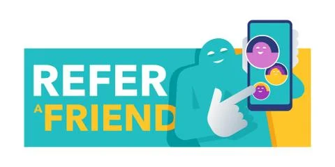 Refer a friend - referral program creative banner Stock Illustration
