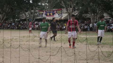 Referee during a soccer match in the jungle Stock Footage 47760617
