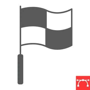 Referee flag glyph icon Stock Illustration