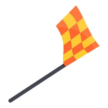 Referee flag icon, cartoon style Stock Illustration