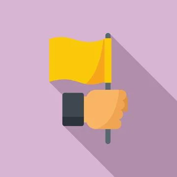 Referee flag icon flat . Soccer sport Stock Illustration