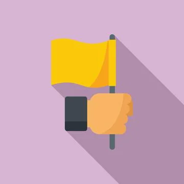 Referee flag icon flat vector. Soccer sport Stock Illustration