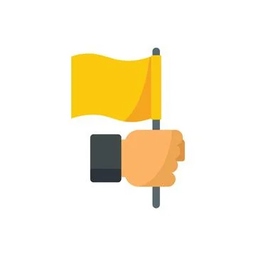 Referee flag icon flat vector. Soccer sport Stock Illustration