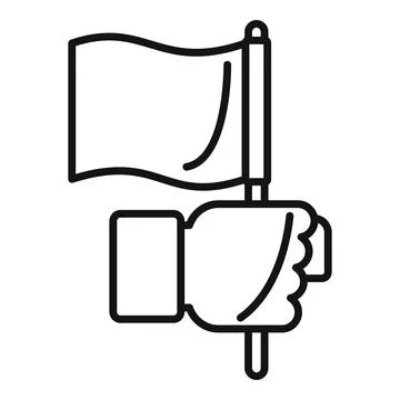 Referee flag icon outline vector. Soccer sport Stock Illustration