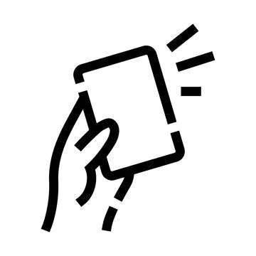 Referee hand holding warning card icon Stock Illustration