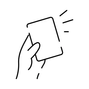Referee holding penalty card warning player during game Stock Illustration