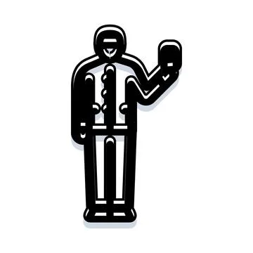 Referee holding yellow card enforcing rules Stock Illustration