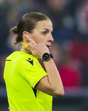  referee Stephanie Frappart (FRA) with whistle, in the group stage match F... Stock Photos