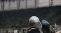 Referee stops fight between two medieval knights, announces tournament winner HD Footage