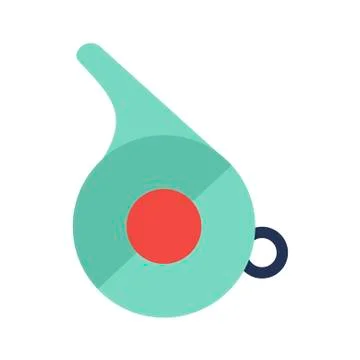 Referee whistle on white background. Vector illustration in trendy flat style Stock Illustration