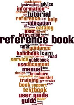 Reference book word cloud Stock Illustration