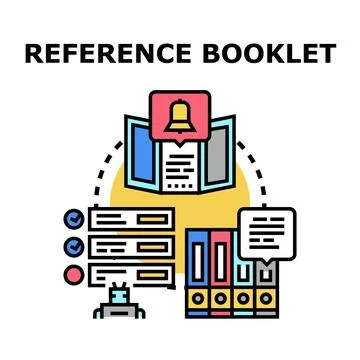 Reference booklet information processing and documentation concept Stock Illustration