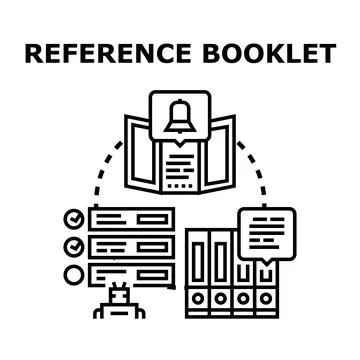 Reference booklet information processing and documentation concept Stock Illustration