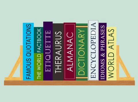 Reference Books (Vector) Stock Illustration