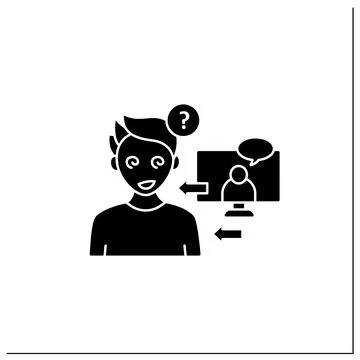 Reference delusions glyph icon Stock Illustration