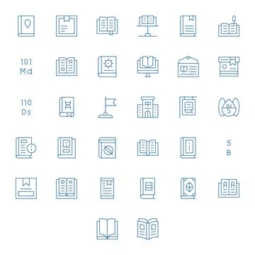 Reference Design Vector Icons featuring 32 Display Perfect Thin Line Style 스톡 일러스트