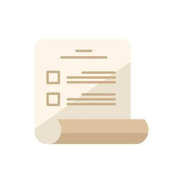 Reference exam icon flat vector. Student book Stock Illustration