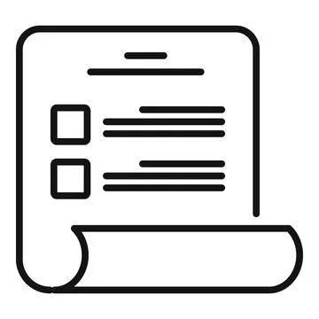 Reference exam icon outline . Student book Illustrazione stock