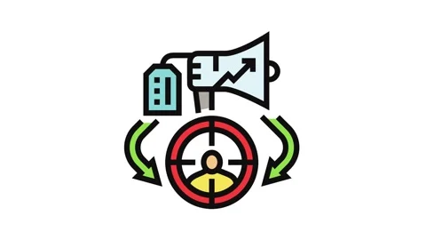 Reference groups consumer behavior color icon animation Stock Footage 326111030