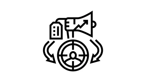 Reference groups consumer behavior line icon animation Video stock 326127891