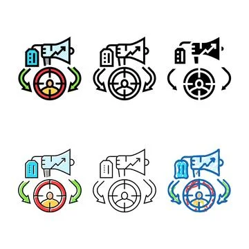 Reference groups consumer variants behavior color icon vector Illustrazione stock