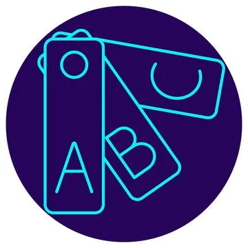 Reference Samples Icon. Minimalistic neon outline Stock Illustration