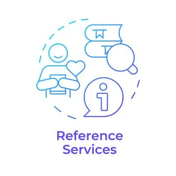 Reference services blue gradient concept icon Ilustración de archivo