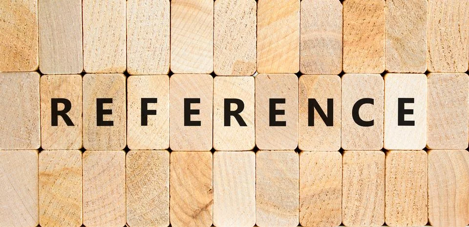 Reference symbol. Concept word Reference on beautiful wooden blocks. Beautifu Stock Photos