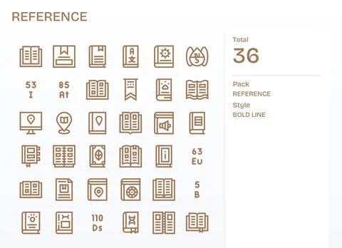 Reference Ultimate Vector Package with 36 256x256 Bold Line PIXEL Perfect Ico Illustrazione stock