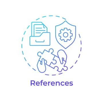 References blue gradient concept icon Stock Illustration