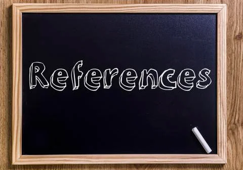 References - New chalkboard with 3D outlined text Stock Photos