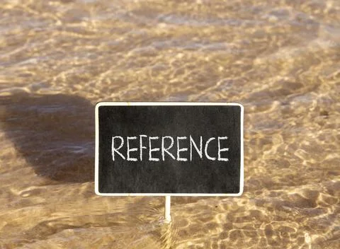References or reference symbol. Concept word Reference on beautiful black b.. 库存照片