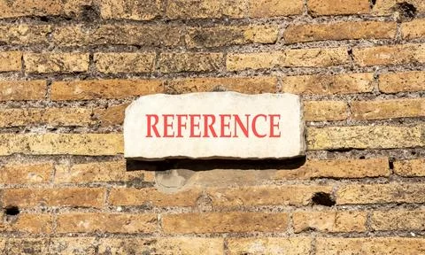 References or reference symbol. Concept word Reference on beautiful white m.. 库存照片