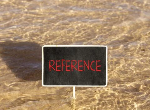 References or reference symbol. Concept word Reference on beautiful black b.. 库存照片