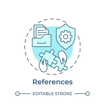 References soft blue concept icon Stock Illustration