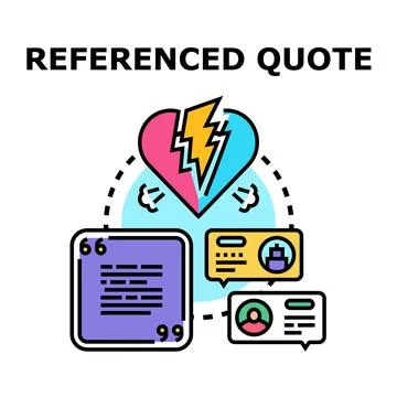 Referencing quote and message exchange concept Stock Illustration