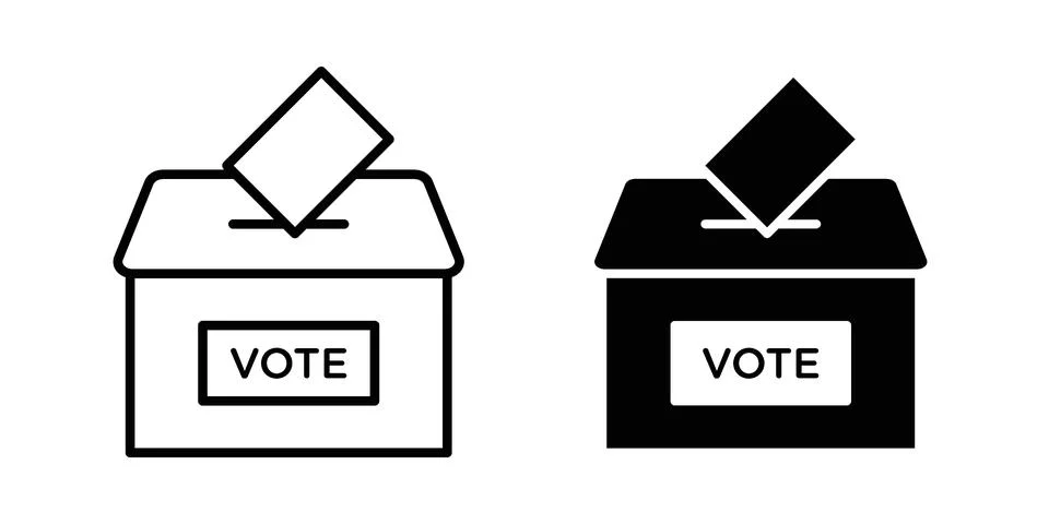 Referendum icon linear versions pack on white background Stock Illustration