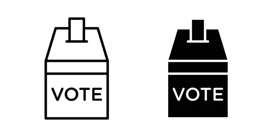 Referendum icon set modern line and solid style collection. Stock Illustration