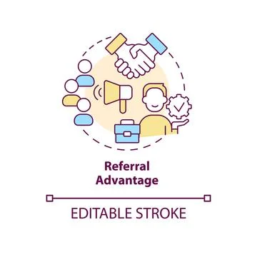 Referral advantage program concept icon Stock Illustration