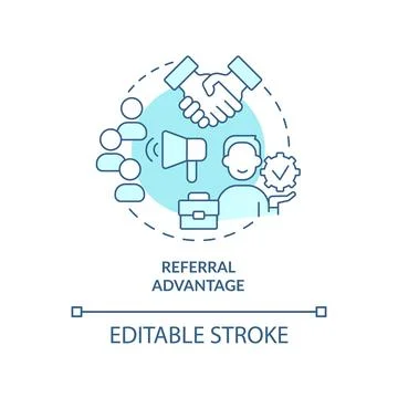 Referral advantage program turquoise concept icon Illustrazione stock