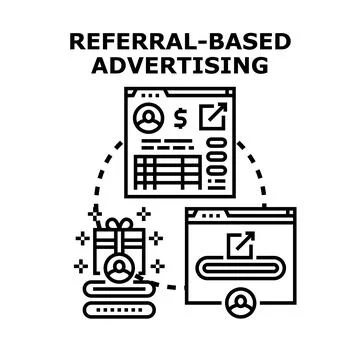 Referral based advertising marketing program 스톡 일러스트