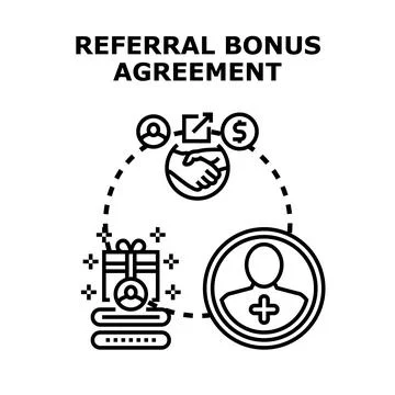 Referral bonus agreement program concept illustration 库存插图