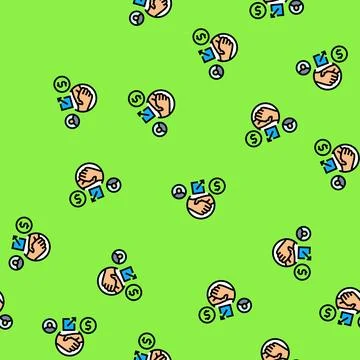 Referral bonus vector seamless pattern Stock Illustration