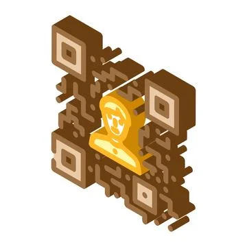 Referral code affiliate program isometric icon vector illustration 스톡 일러스트