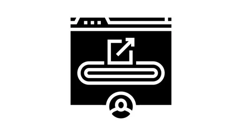 Referral code glyph icon animation Stock-Footage 326140403