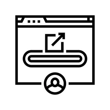 Referral code line icon vector illustration Stock-Illustration