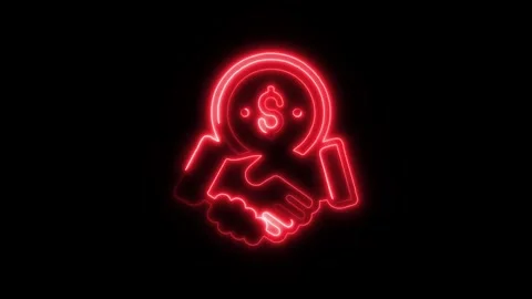 Referral Code Outline Icon in HD Video Neon Animation Stock Footage 304552287